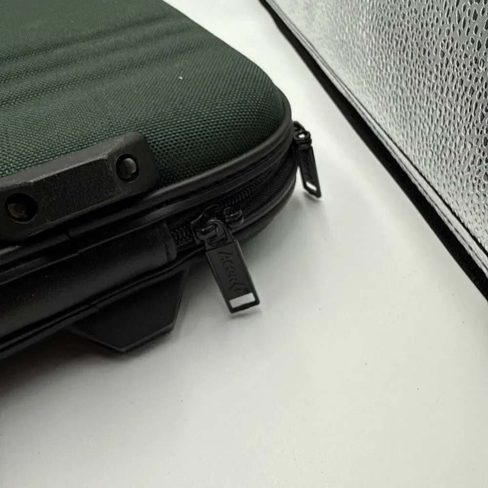 Vintage Acer Laptop Briefcase Bag Dark Green Hard Shell Carrying Case w/ Strap
